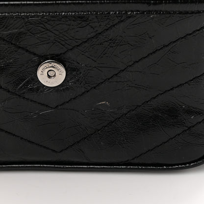 Saint Laurent Crinkled Calfskin Matelasse Monogram Baby Niki Chain Satchel Black 13 of 18