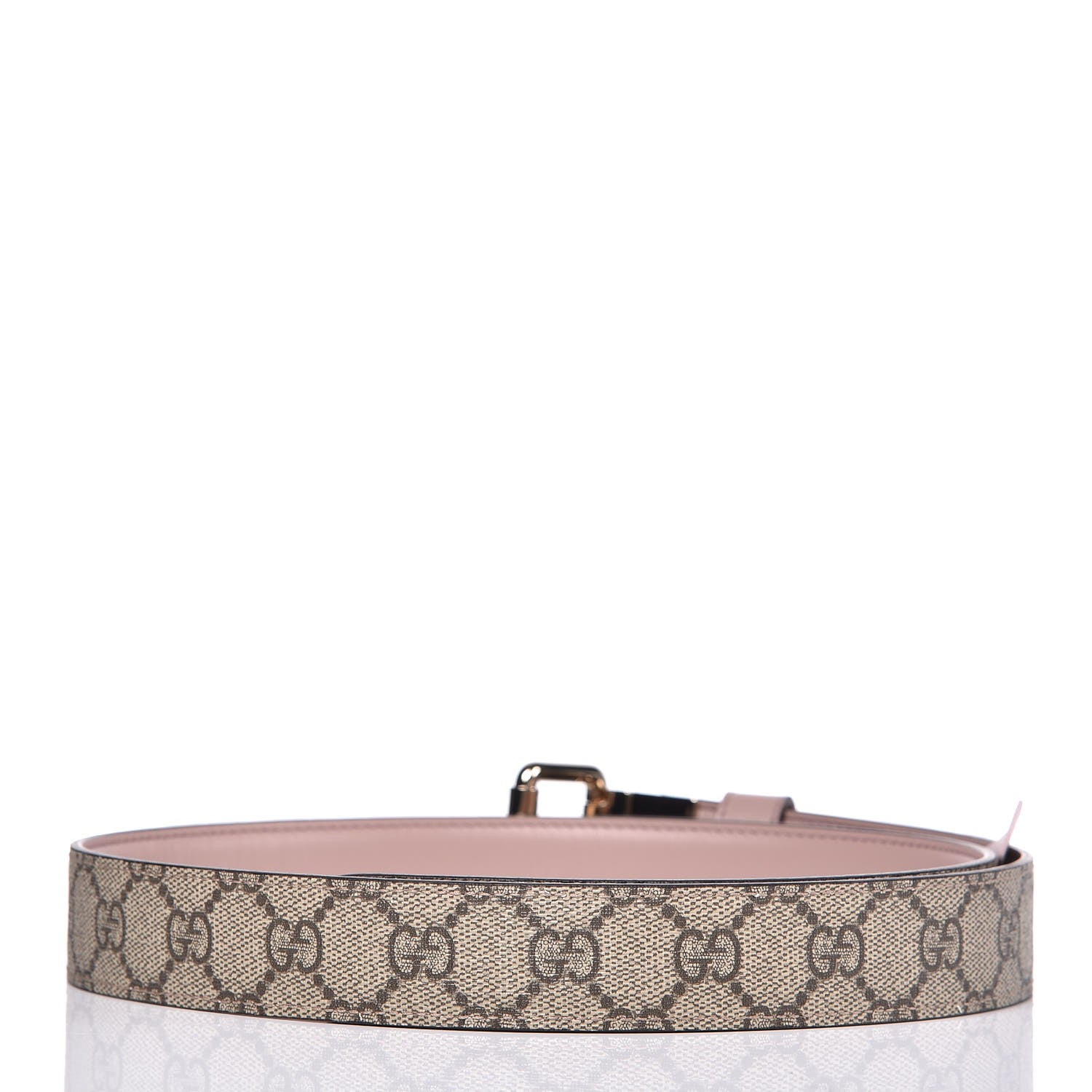 Gucci Selleria Calfskin GG Supreme Monogram Reversible 30mm Belt 85 34 Dark Cipria Beige Ebony 3 of 6