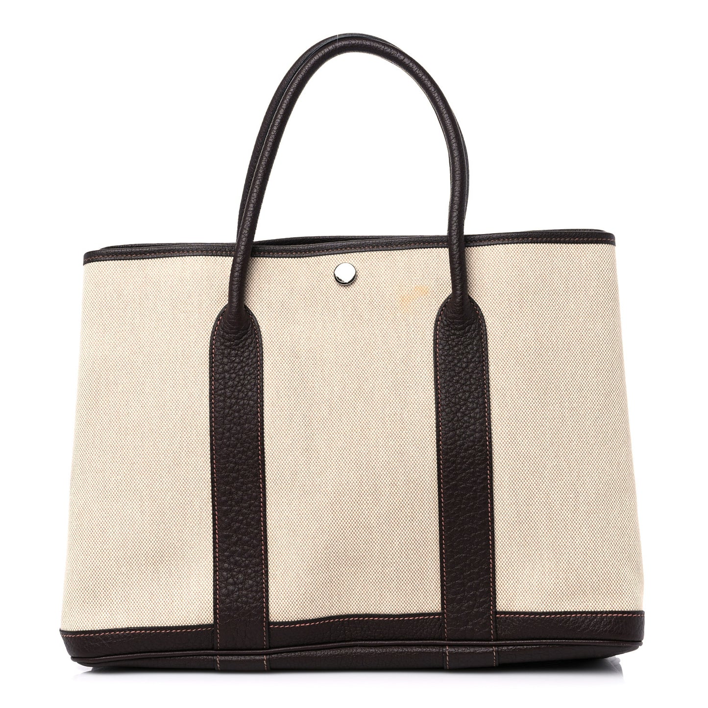 Buffle Skipper Toile Garden Party 36 MM Tote Marron Fonce