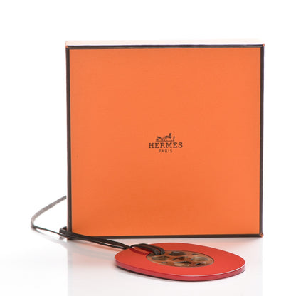 Hermes Buffalo Horn Lacquer Lift Necklace GM Rouge Carmin 7 of 7