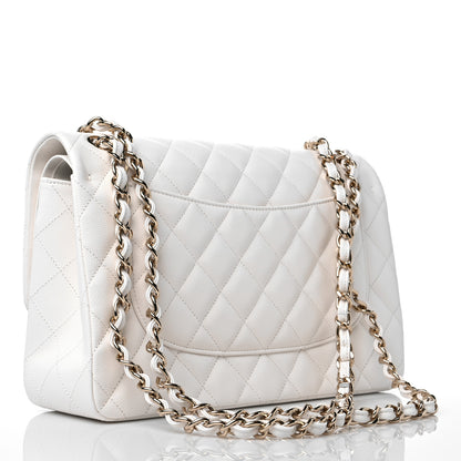 Chanel Caviar Quilted Jumbo Double Flap White 3 of 10