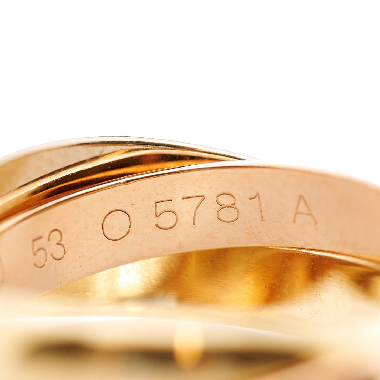 18K Pink Yellow White Gold Classic Les Must De Cartier Trinity Ring 53 6.25
