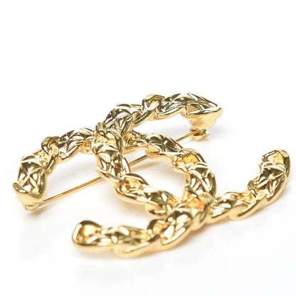 Chanel Quilted CC Brooch Gold 3 of 5