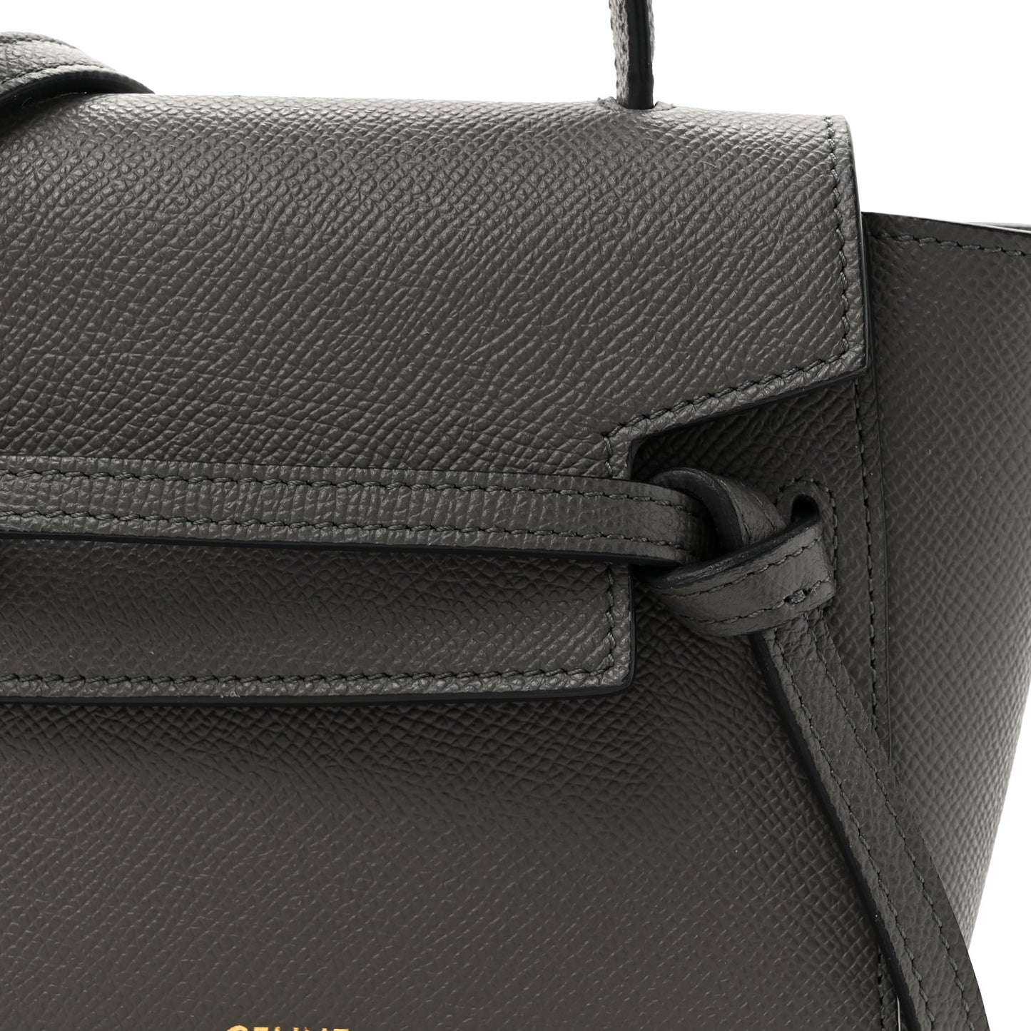 Grained Calfskin Pico Belt Bag Grey