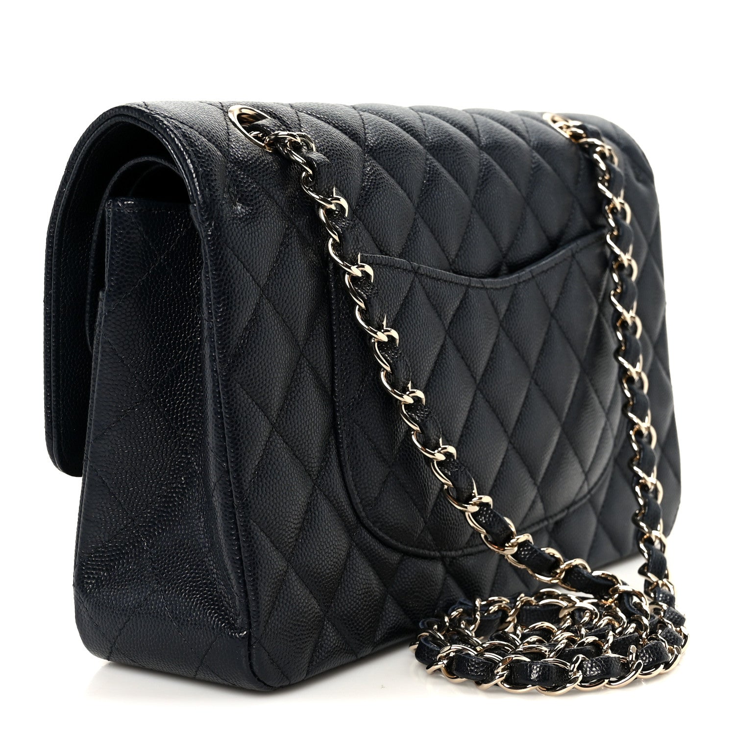 Chanel Caviar Quilted Medium Double Flap Navy 3 of 12
