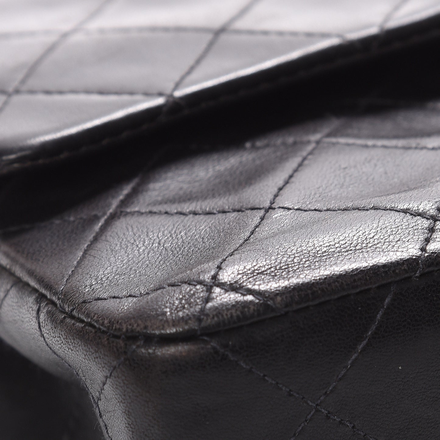Lambskin Quilted Small Double Flap Black