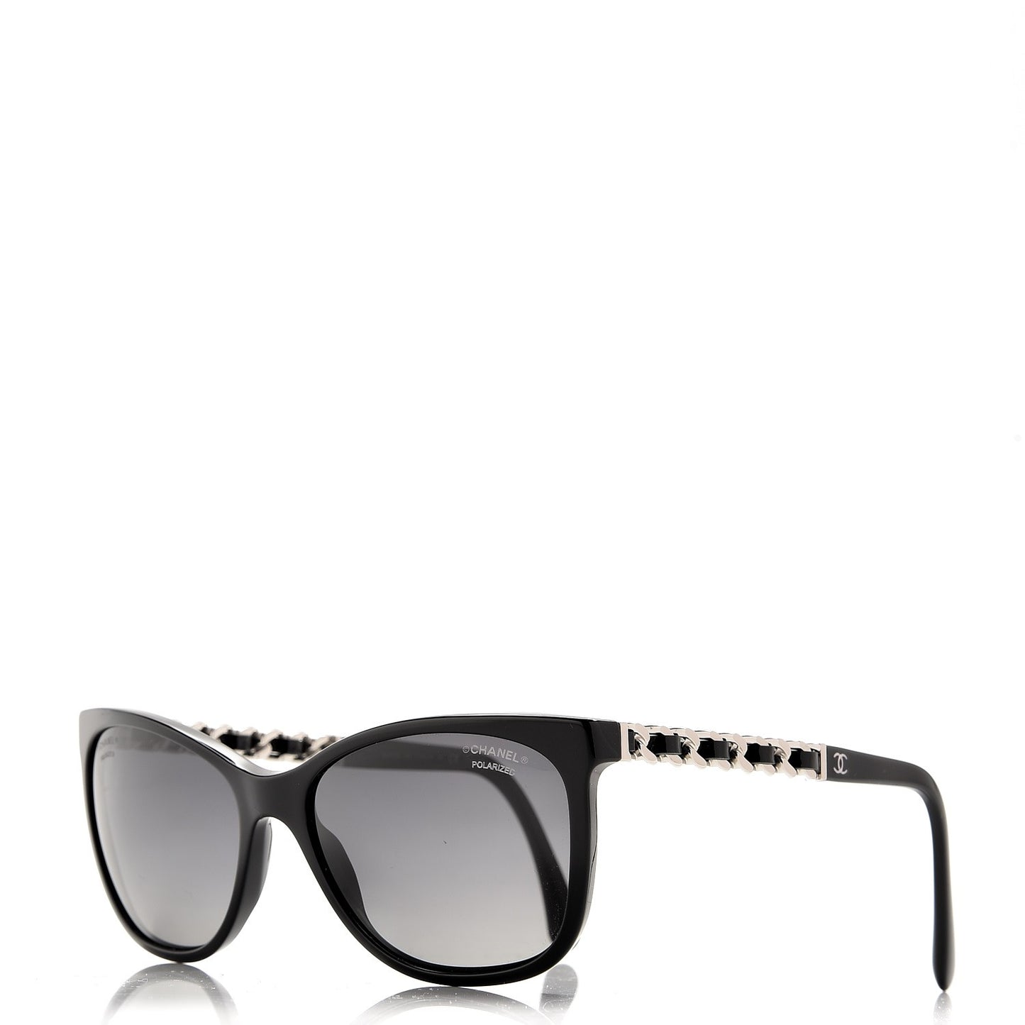 Cat Eye Chain Polarized Sunglasses 5260-Q Black