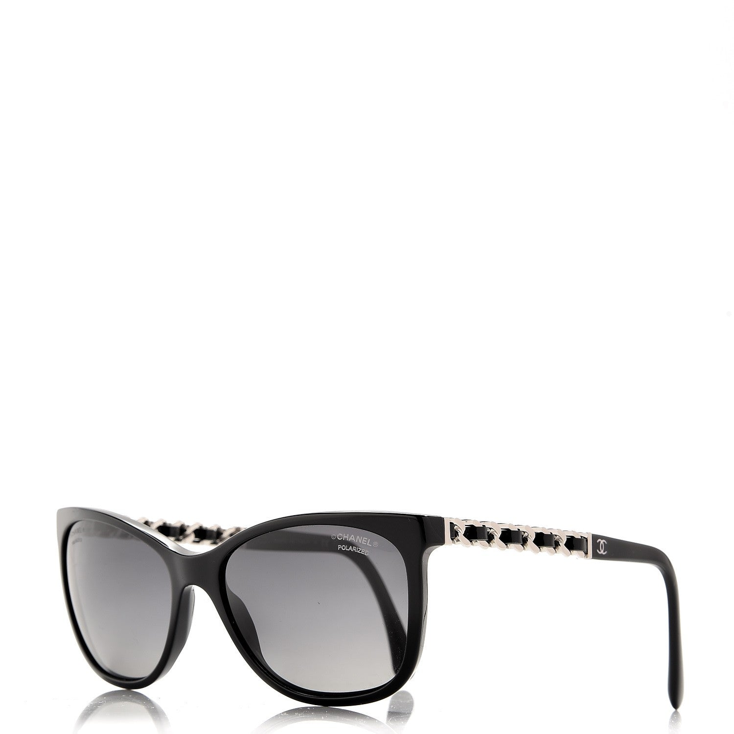 Chanel Cat Eye Chain Polarized Sunglasses 5260-Q Black 1 of 9
