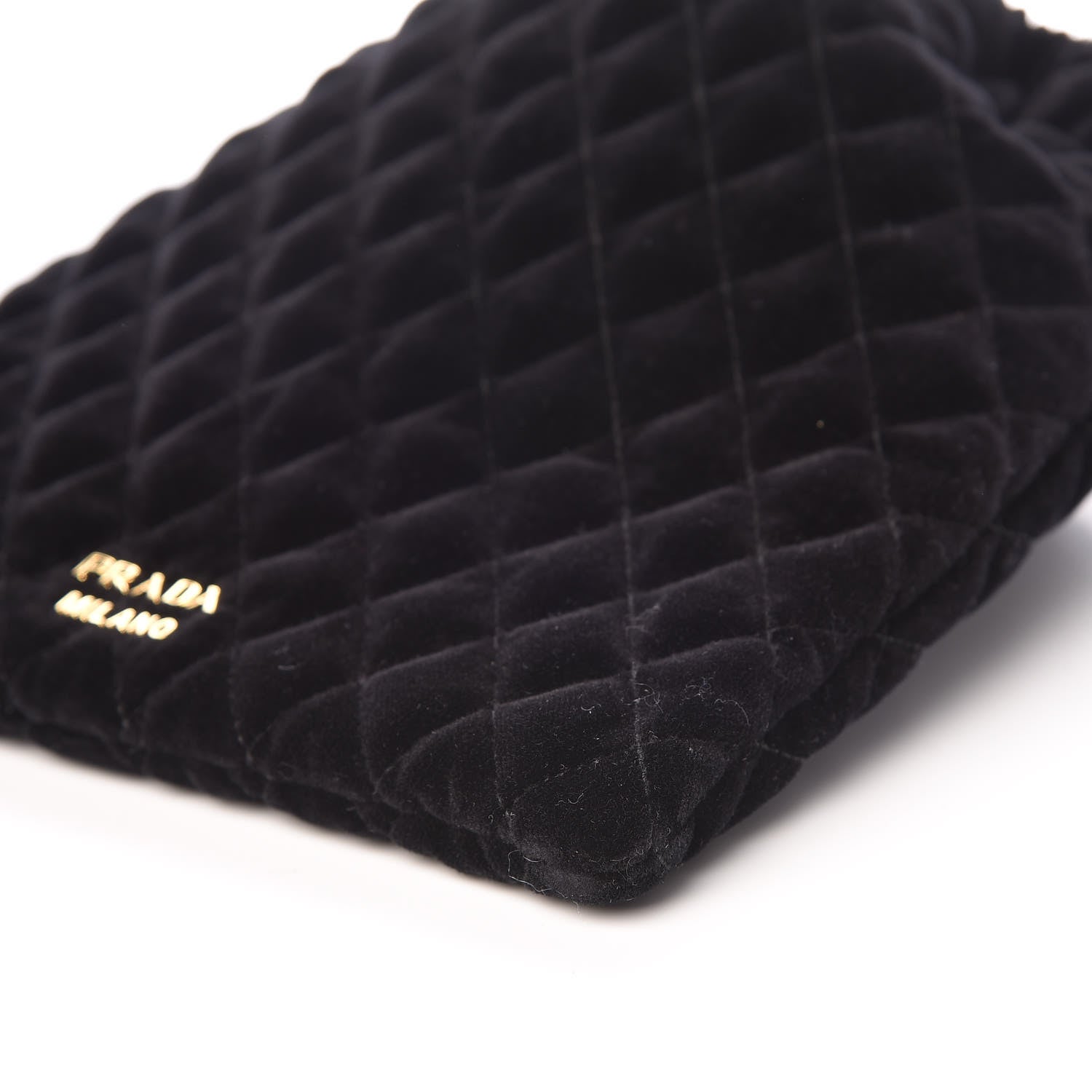 Prada Velluto Impuntu Draw String Pouch Black 6 of 10