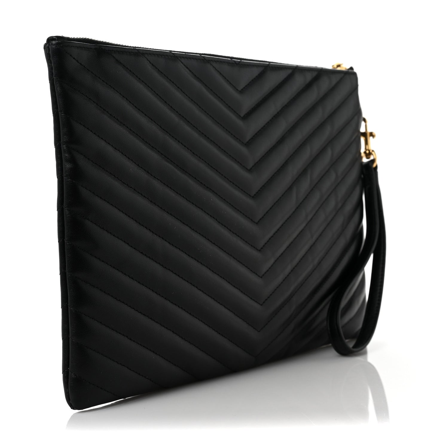 Calfskin Matelasse Monogram Cassandre Tablet Pouch Black