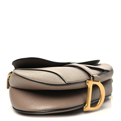 Christian Dior Grained Calfskin Saddle Bag With Strap Warm Taupe 4 of 11