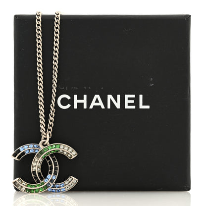 Chanel Baguette Crystal CC Necklace Blue 5 of 5