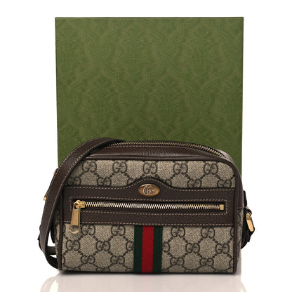 Gucci GG Supreme Monogram Web Mini Ophidia Shoulder Bag Brown 11 of 11
