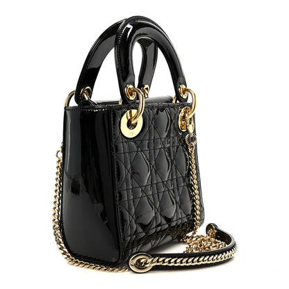 Christian Dior Patent Cannage Mini Lady Dior Black 2 of 9
