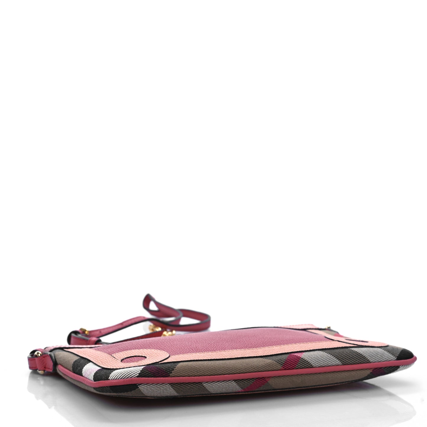 Metallic Derby House Check Peyton Crossbody Clutch Bag Blossom Pink