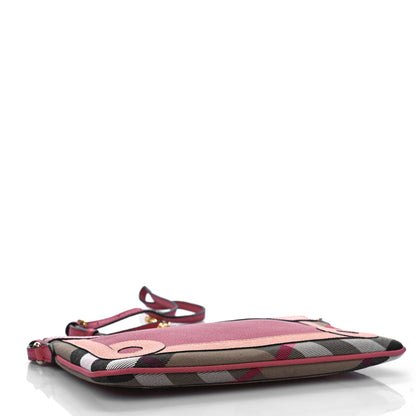 Burberry Metallic Derby House Check Peyton Crossbody Clutch Bag Blossom Pink 4 of 9