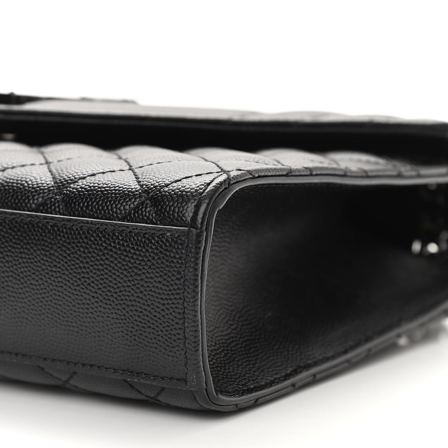Grain De Poudre Textured Mixed Matelasse Triquilt Medium Monogram Satchel Black