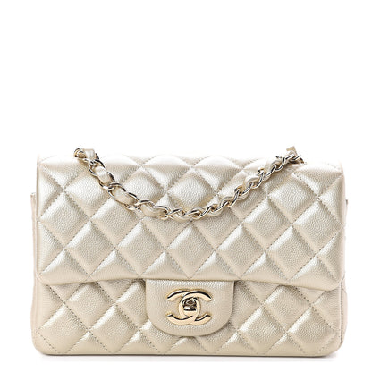 Chanel Metallic Caviar Quilted Mini Rectangular Flap Gold 1 of 8