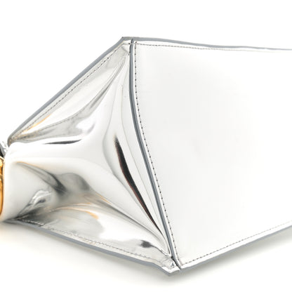 Jacquemus Metallic Patent Calfskin La Pochette Rond Carre Silver 8 of 12