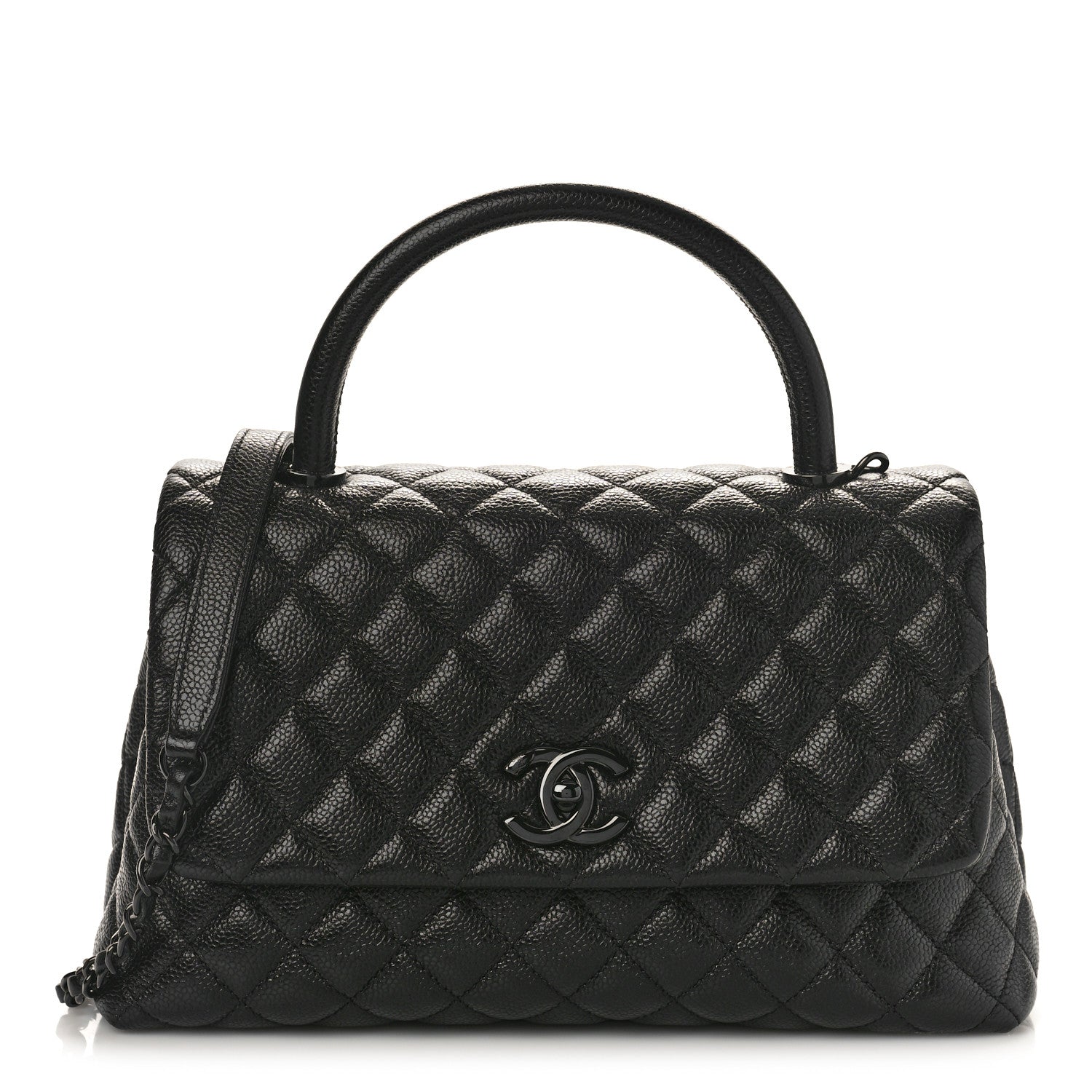 Chanel Caviar Quilted Small Coco Handle Flap So Black 1 of 9