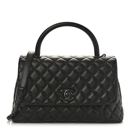 Chanel Caviar Quilted Small Coco Handle Flap So Black 1 of 9
