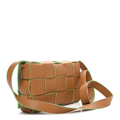 Bottega Veneta Buffalo Maxi Intrecciato Cassette Bicolor Crossbody Bag Caramel Pistachio 3 of 11