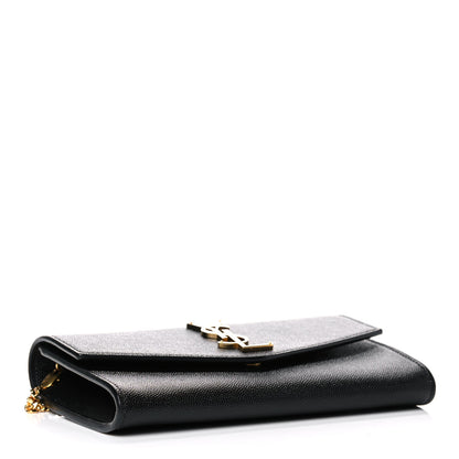 Saint Laurent Grain De Poudre Uptown Chain Wallet Black 3 of 9