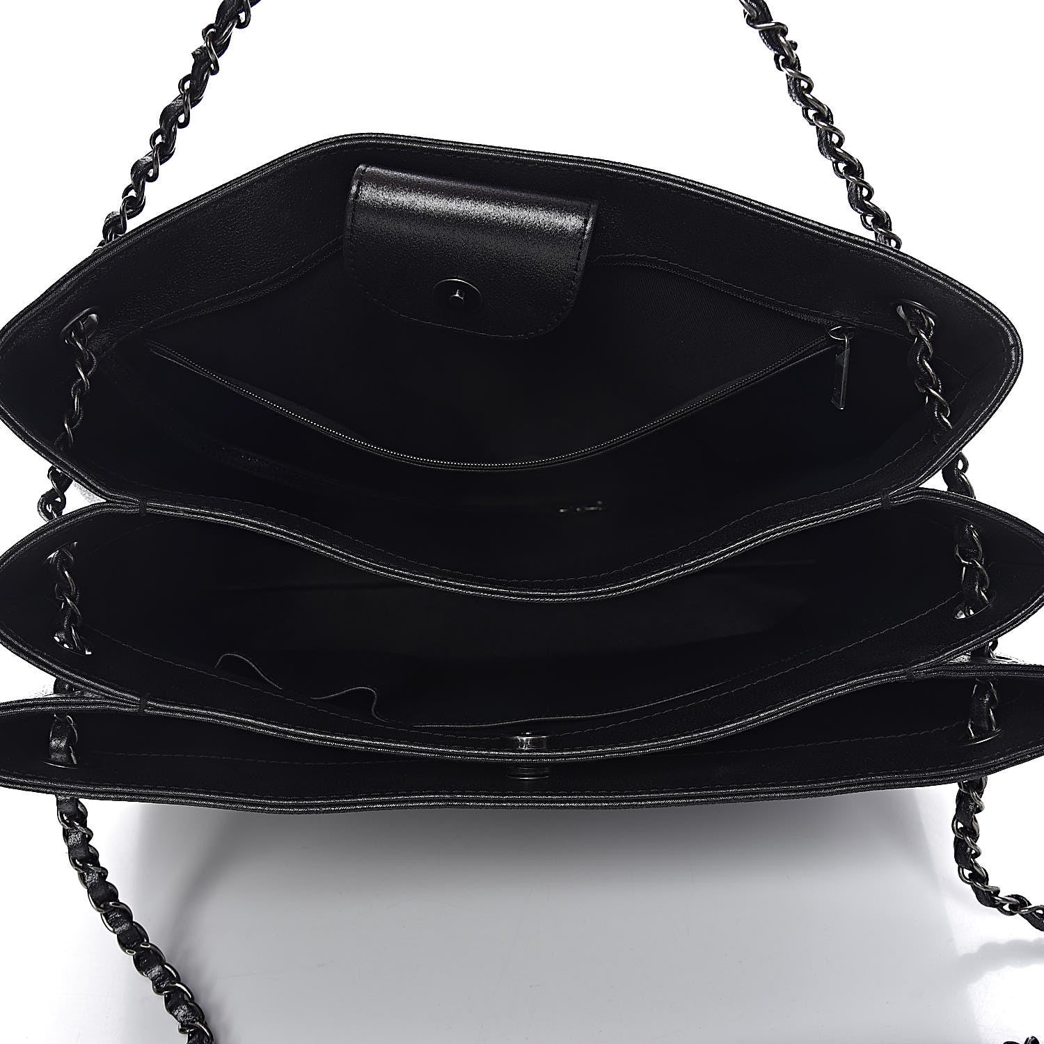 Chanel Iridescent Calfskin CC East West Shopping Tote Black 5 of 9