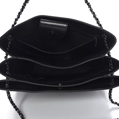 Chanel Iridescent Calfskin CC East West Shopping Tote Black 5 of 9