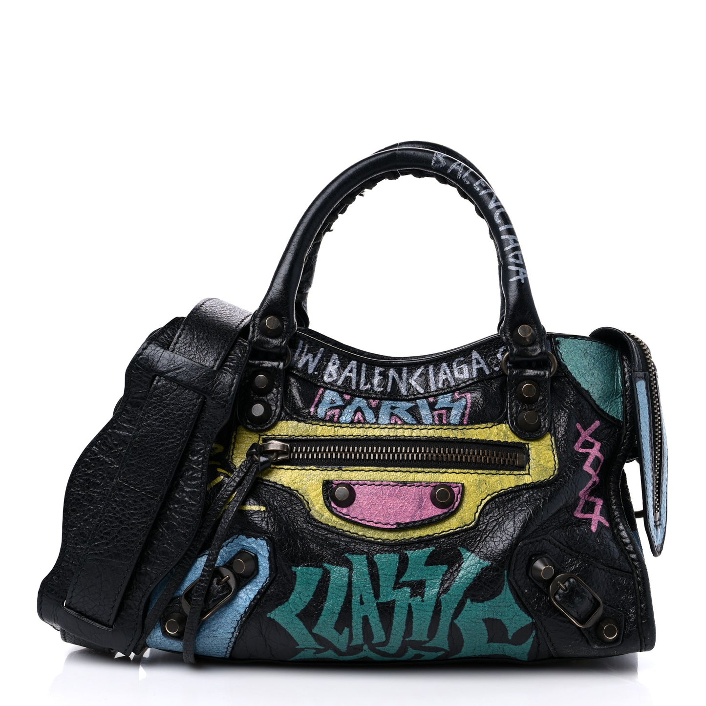 Agneau Arena Graffiti All Over Classic Hardware Mini City Black Multicolor