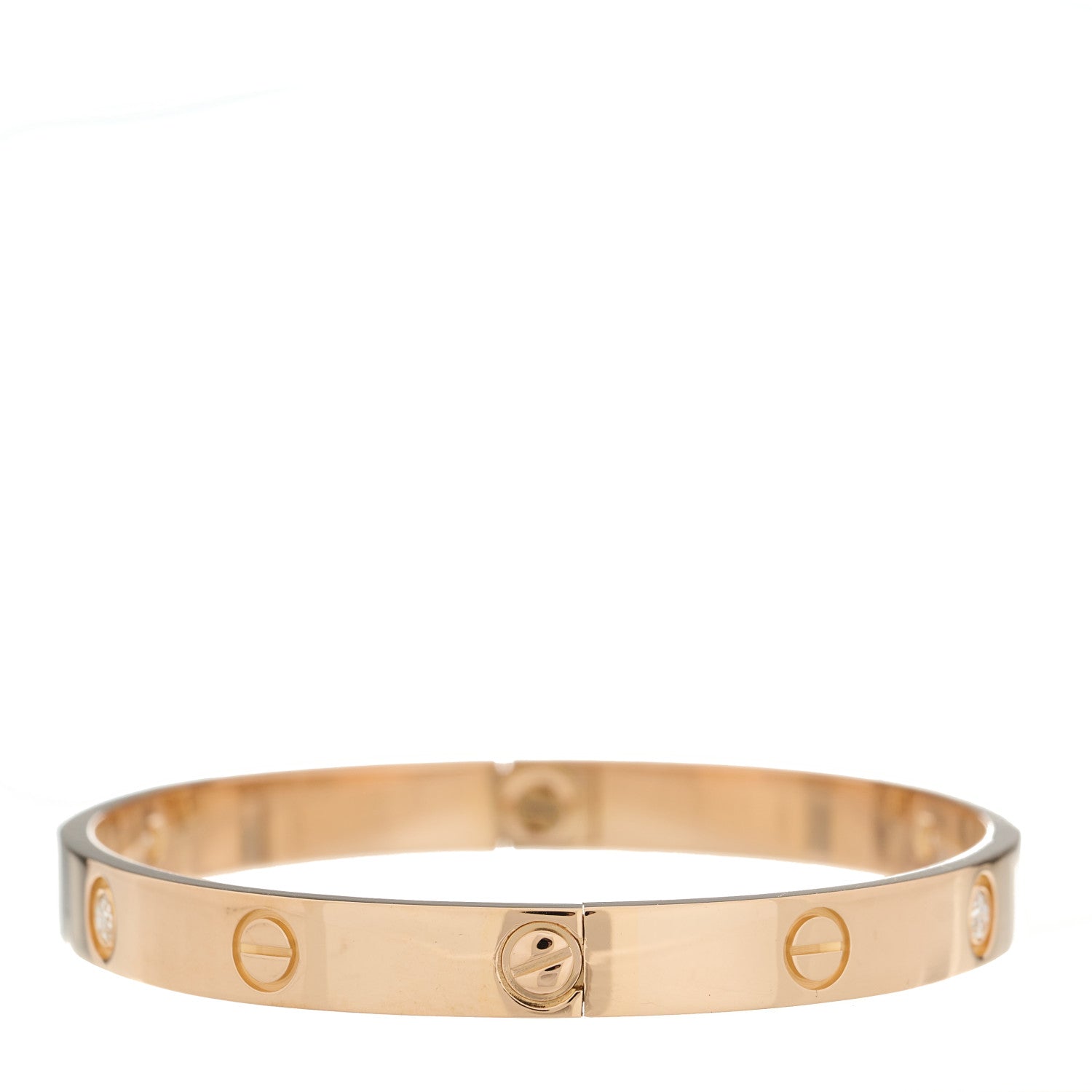 Cartier 18K Pink Gold 4 Diamond LOVE Bracelet 18 11 of 13