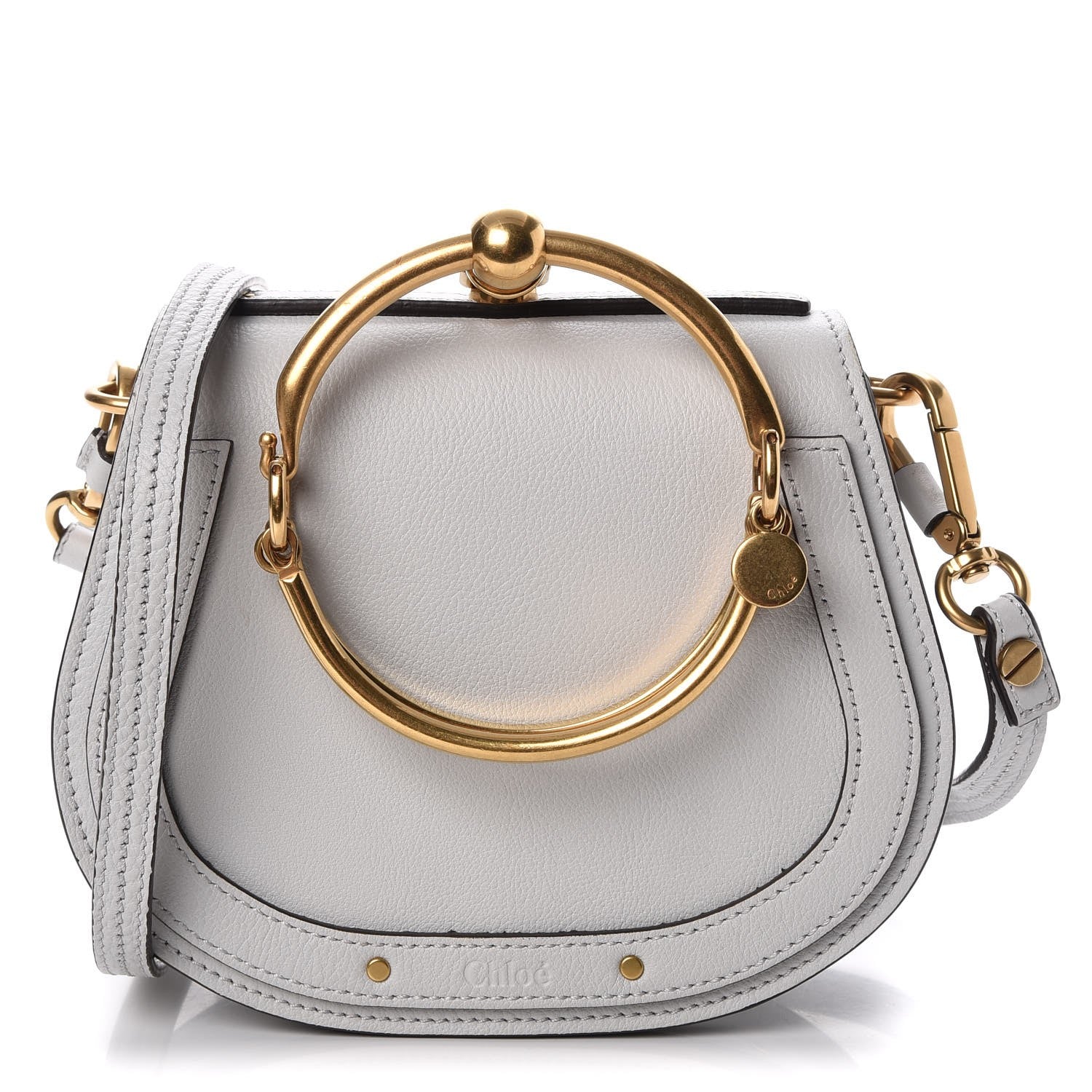 Chloe Calfskin Suede Small Nile Bracelet Bag Airy Grey 1 of 9