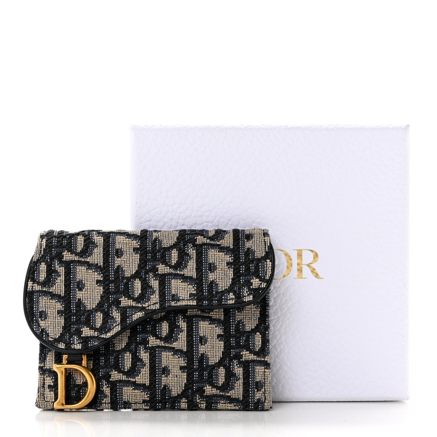 Oblique Saddle Card Holder Blue