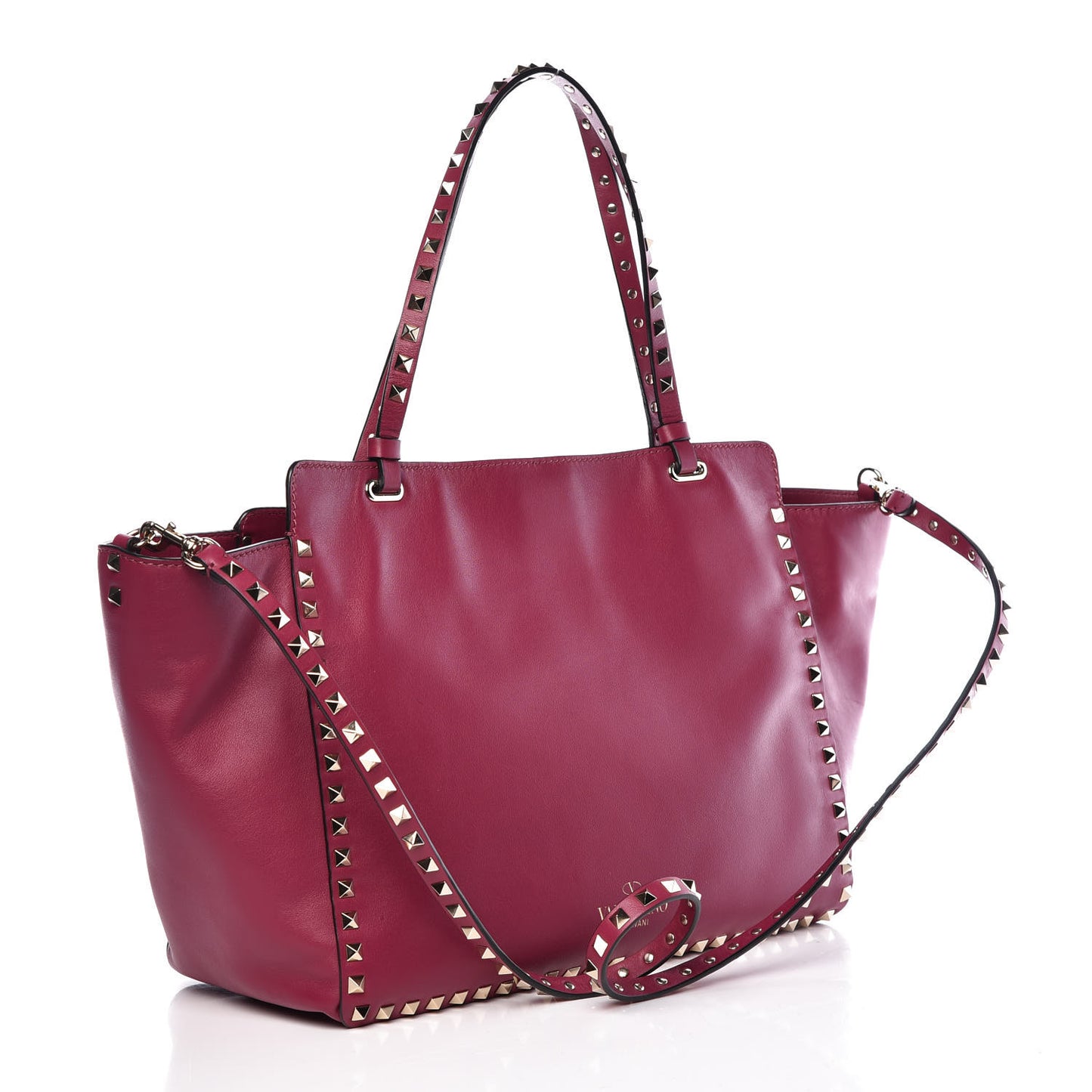 Vitello Medium Rockstud Tote Camelia