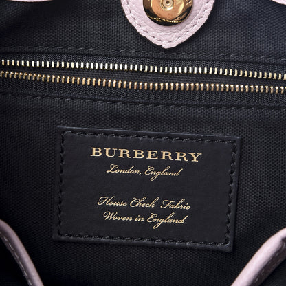 Burberry Grainy Calfskin House Check Small Banner Tote Light Pink 5 of 10