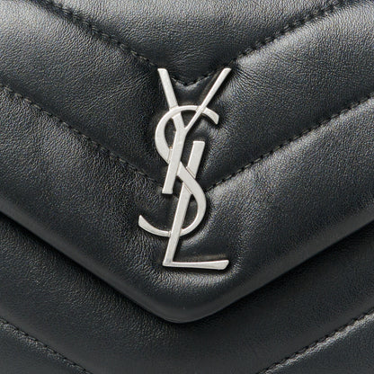 Saint Laurent Calfskin Y Quilted Monogram Toy Loulou Crossbody Bag Black 9 of 13