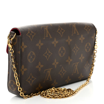 Louis Vuitton Monogram Pochette Felicie Chain Wallet Fuchsia 2 of 10