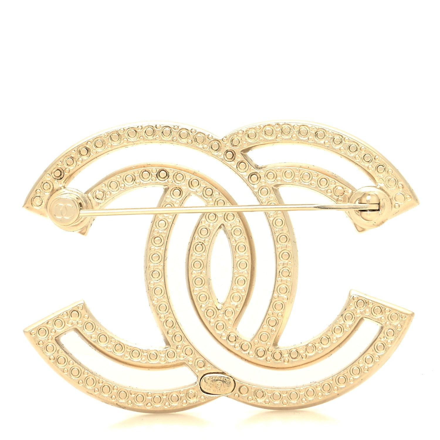 Chanel Crystal CC Brooch Light Gold 2 of 4