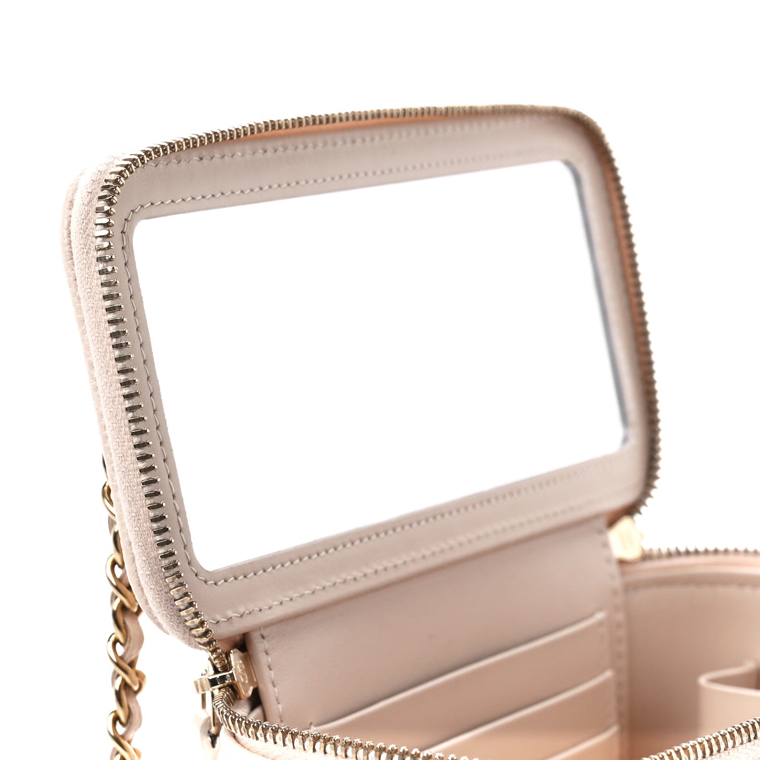 Chanel Caviar Quilted Top Handle Pocket Vanity Case Beige 12 of 13