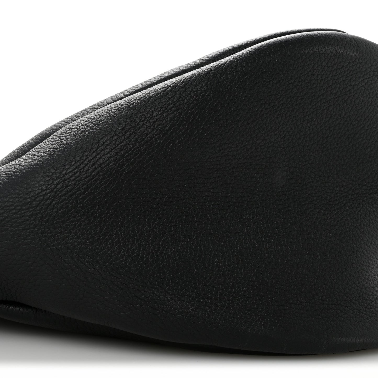 Grained Calfskin Large Slouchy Banana Bag Black