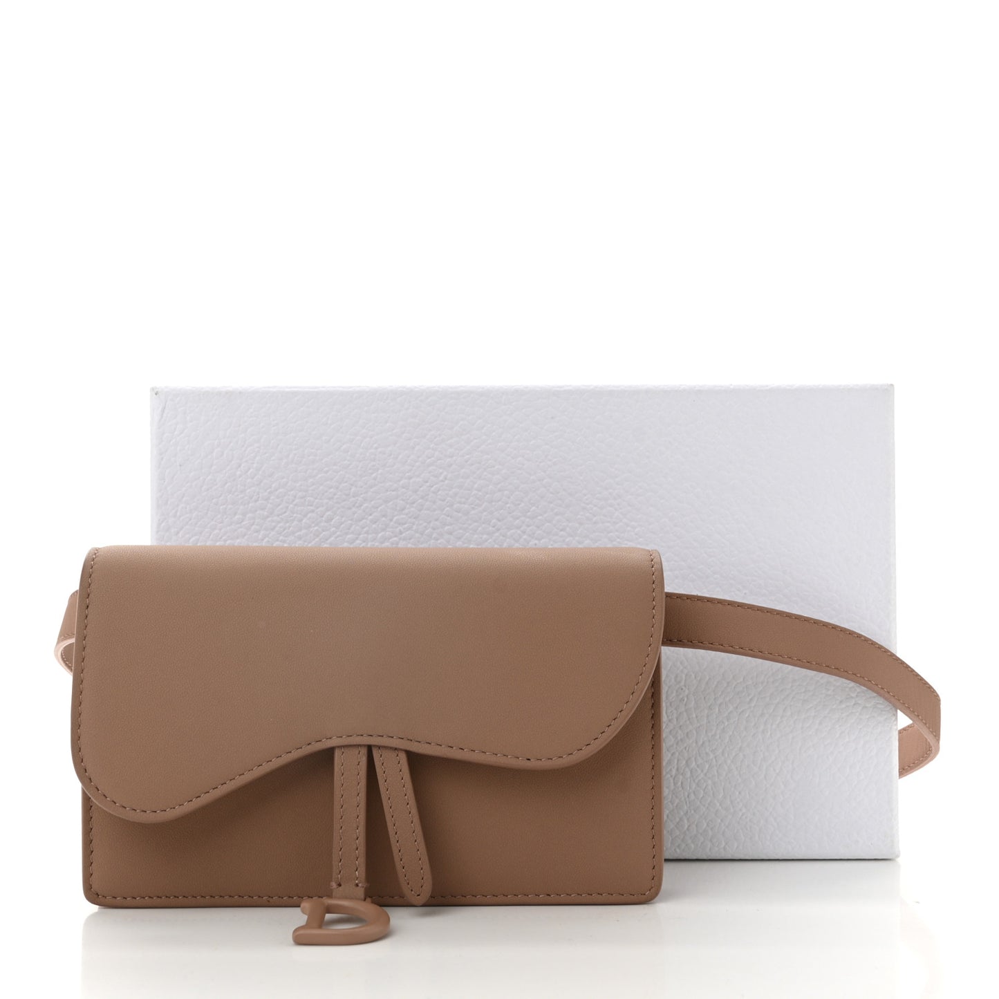 Ultra Matte Calfskin Saddle Belt Clutch Rose Des Vents