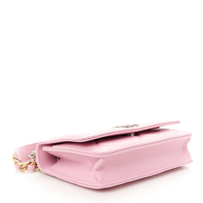 Chanel Lambskin Quilted Chanel 19 Wallet On Chain WOC Pink 4 of 12