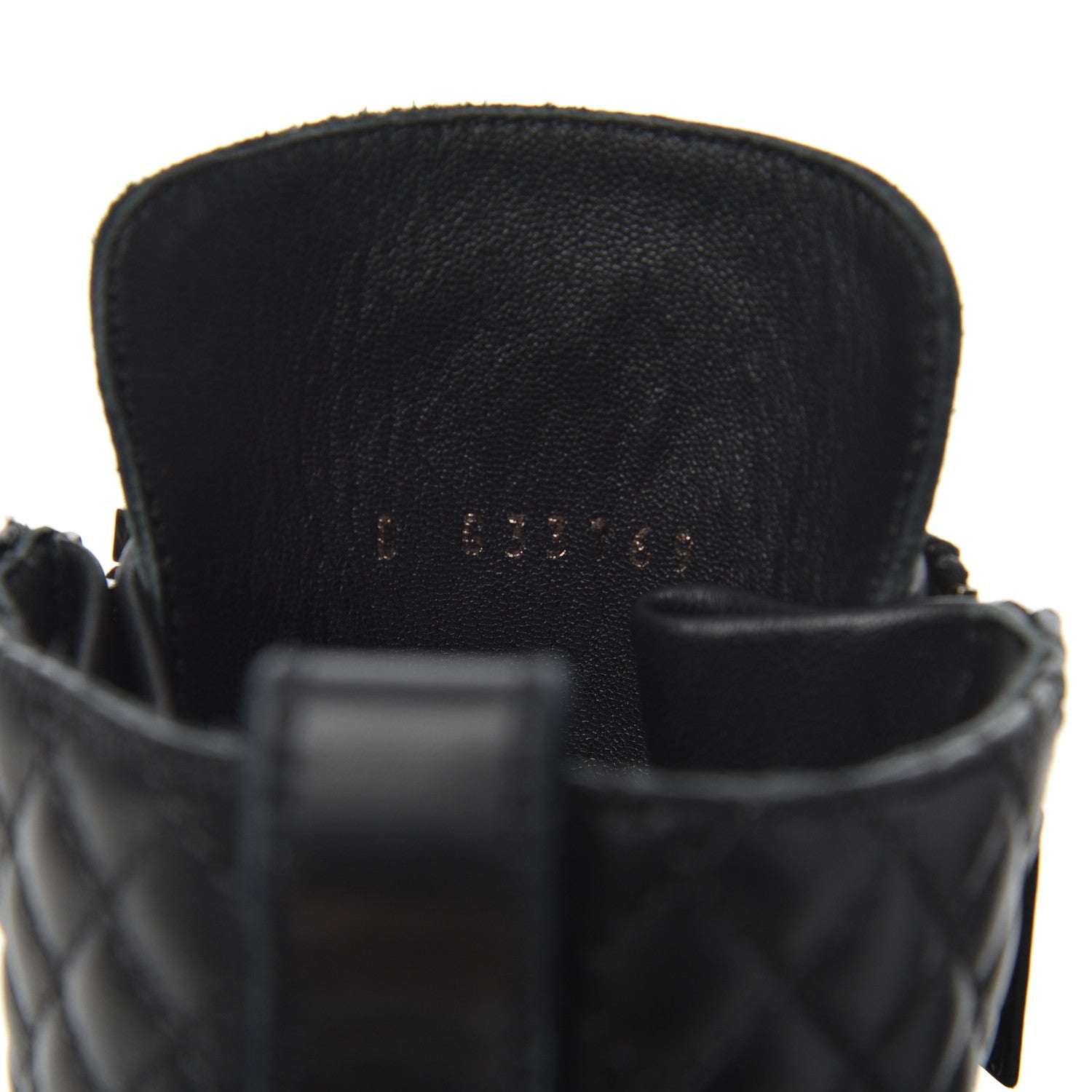 Chanel Calfskin Quilted Lace Up Combat Boots 37 Black 8 of 19