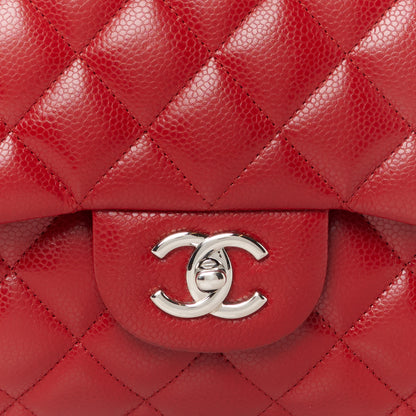 Chanel Caviar Quilted Jumbo Double Flap Red 9 of 12