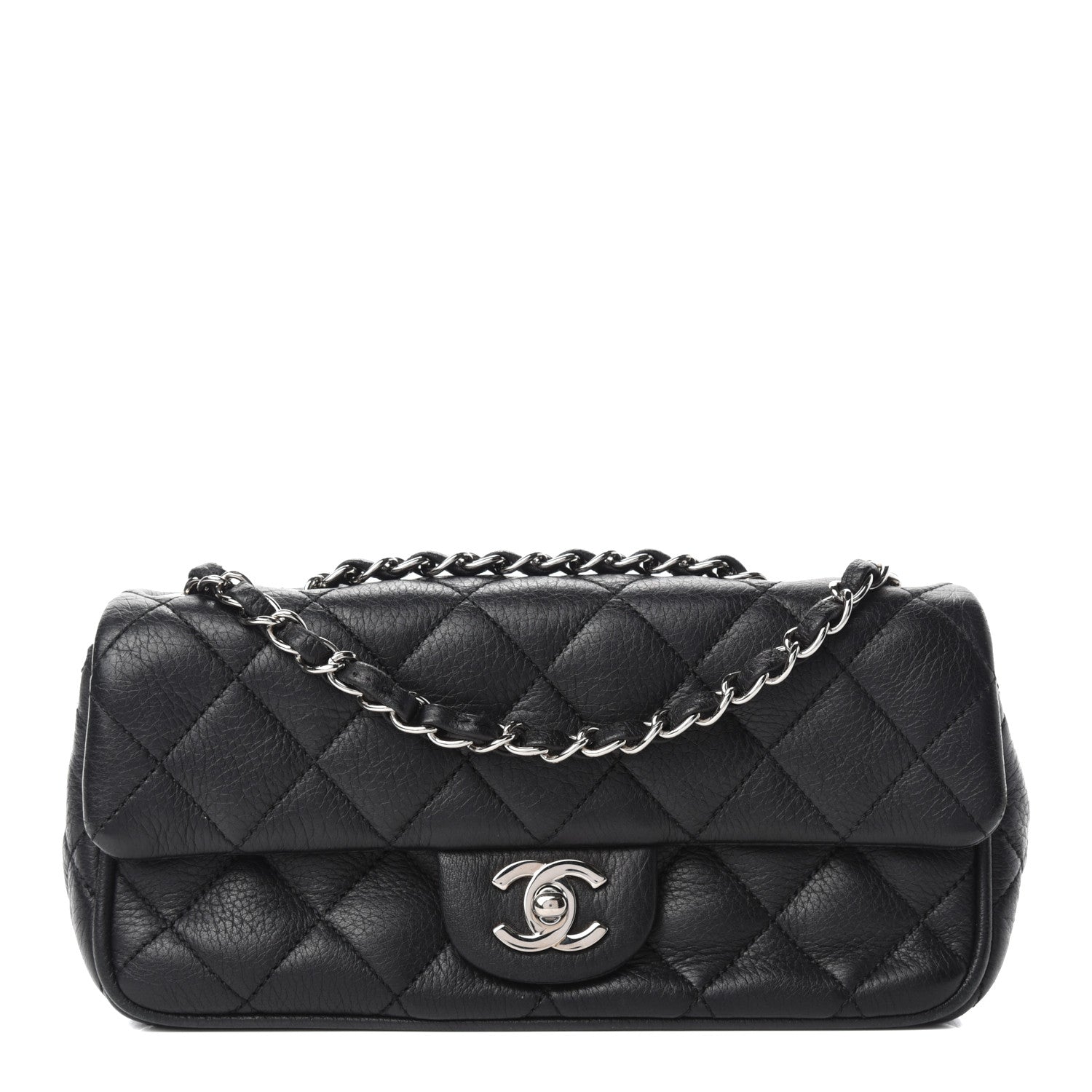 Chanel Deerskin Quilted East West Flap Black 1 of 10