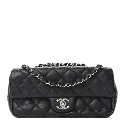 Chanel Deerskin Quilted East West Flap Black 1 of 10
