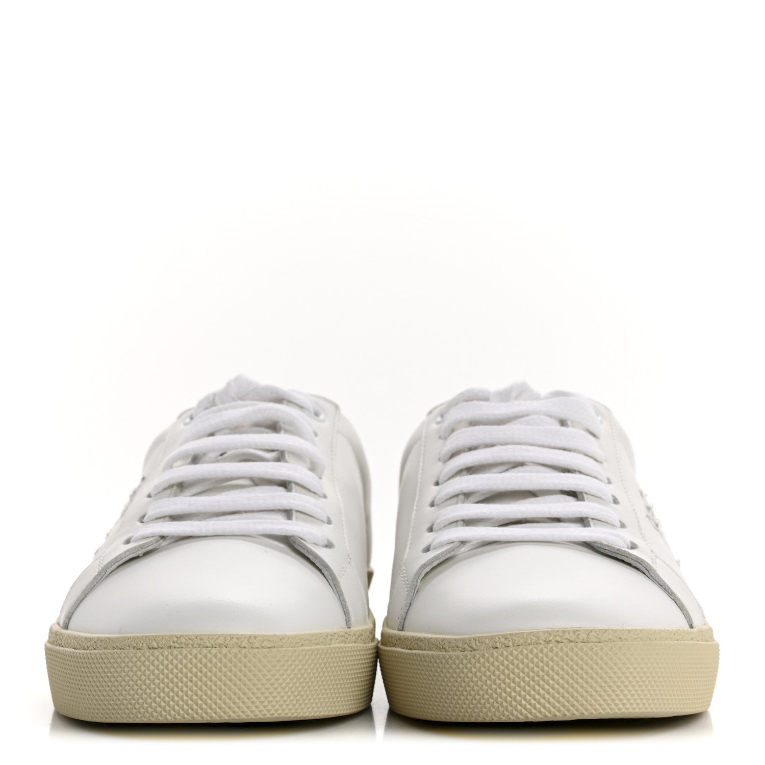 Saint Laurent Embroidered Court Classic Sneakers 37.5 Blanc Optique Argento 3 of 11