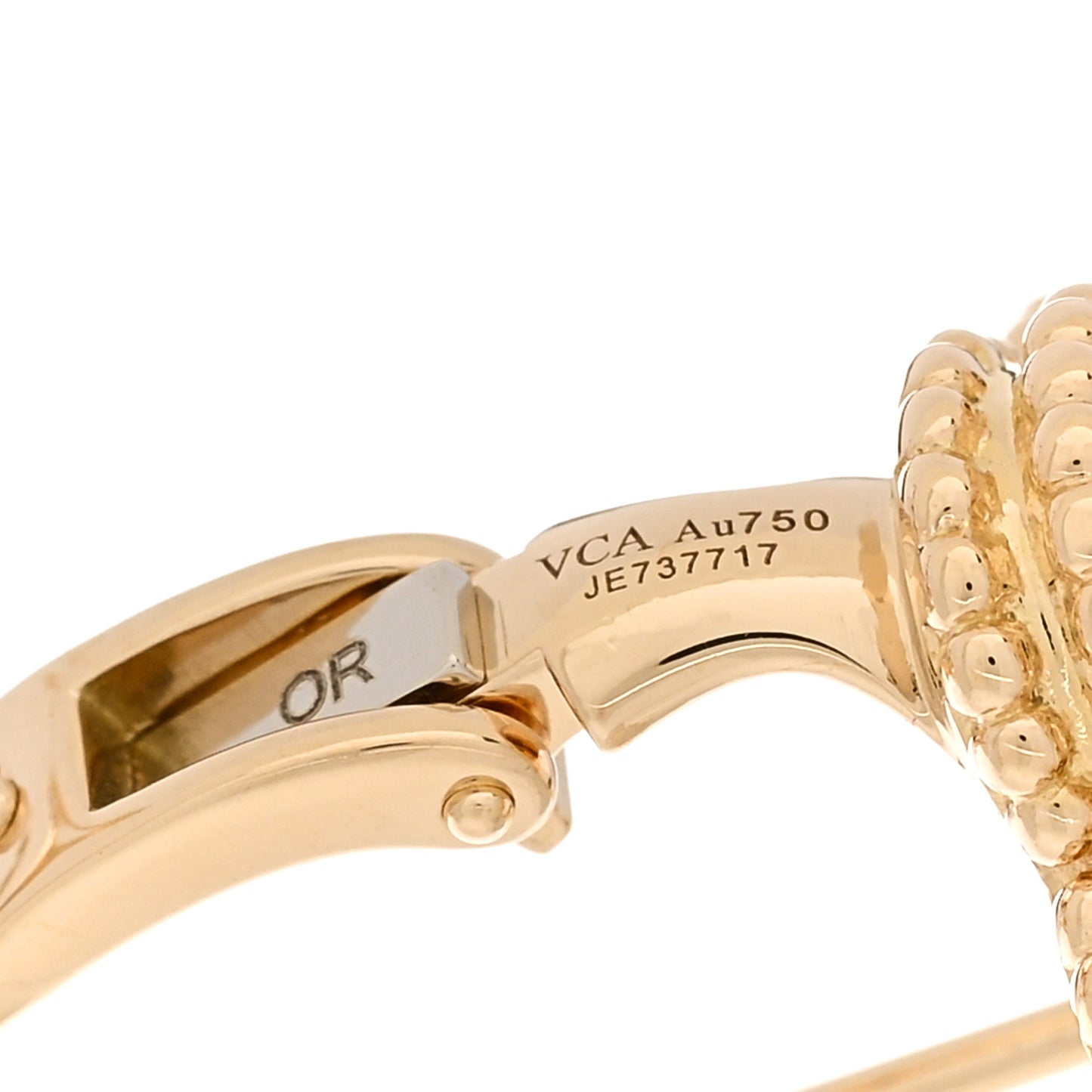 18K Yellow Gold Mother of Pearl Vintage Alhambra Earrings