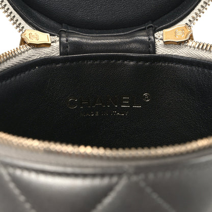 Chanel Metallic Lambskin Quilted Side Note Vanity Grey 6 of 10