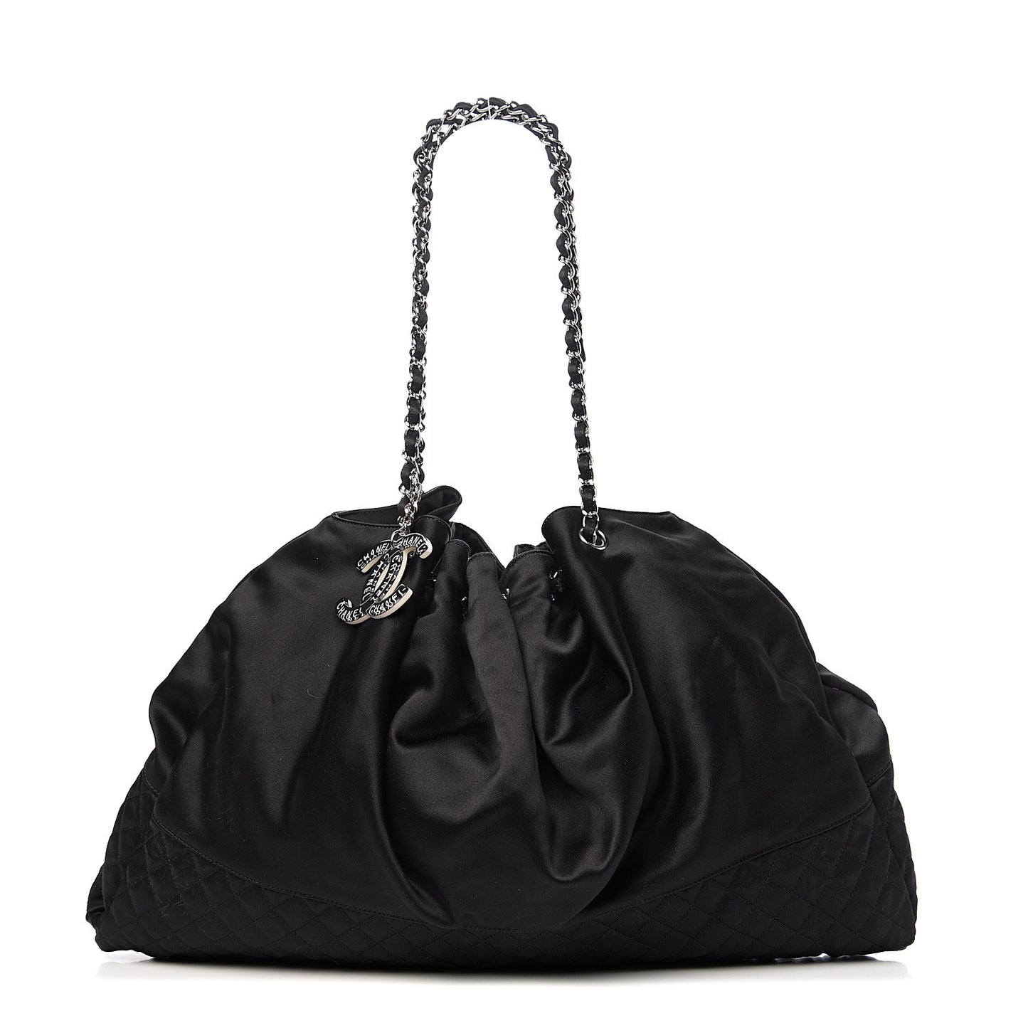 Satin Melrose Hobo Black